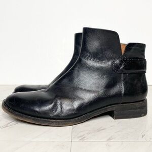 Franco Sarto Lara Black Leather Bootie 8 1/2 M